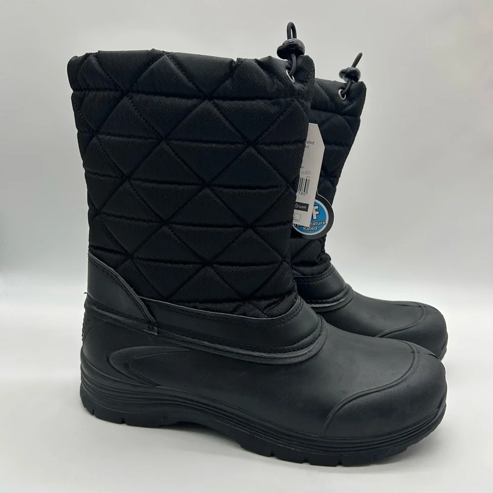 Time and Tru Women’s Black Winter Snow Boots Temperature Rated -5°F Sz 10 | NWT